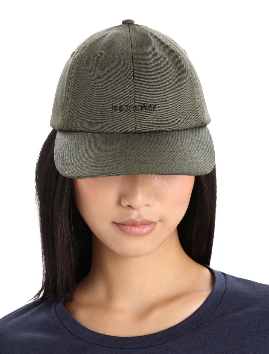 Chapeaux Icebreaker Unisex Merino 6 Panel Femme Vert Olive Noir | FR 1480KORI